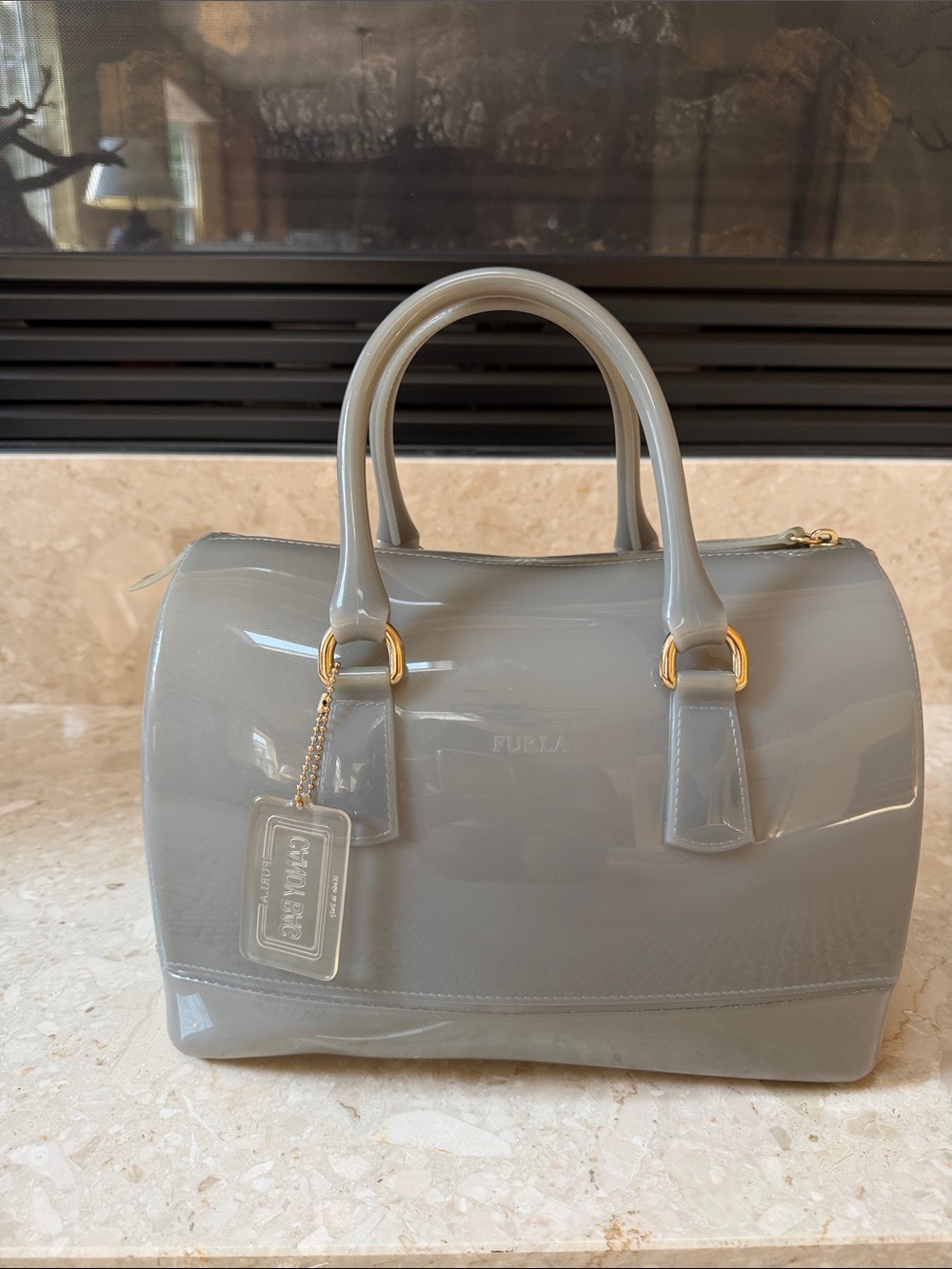 FURLA grey Jelly dome bag